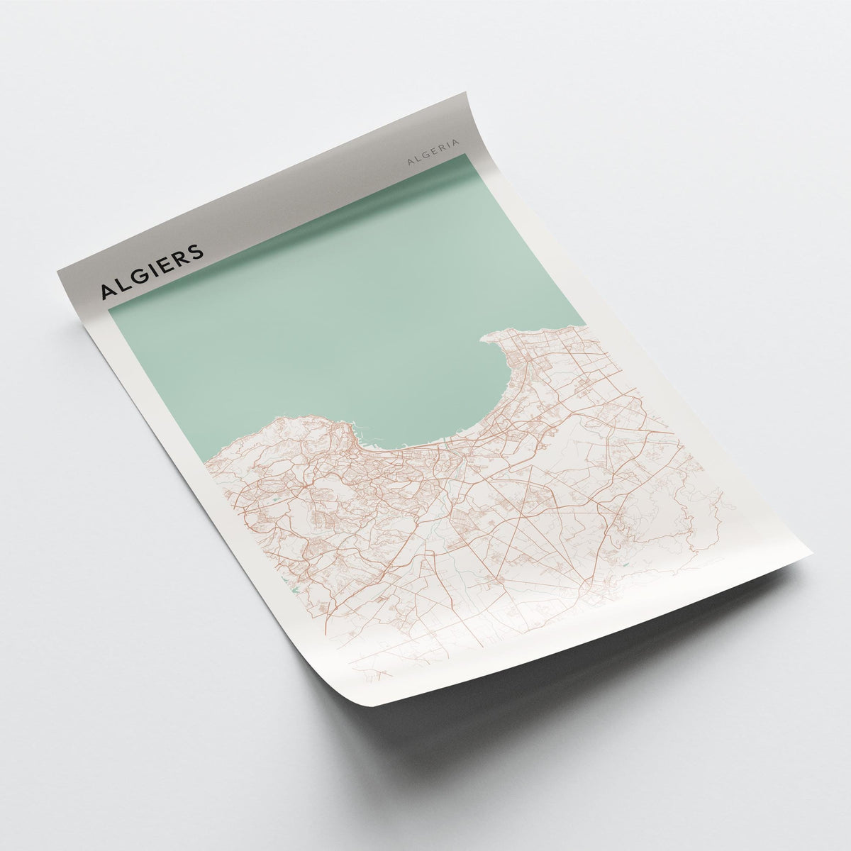 algiers, algeria map poster - image 4