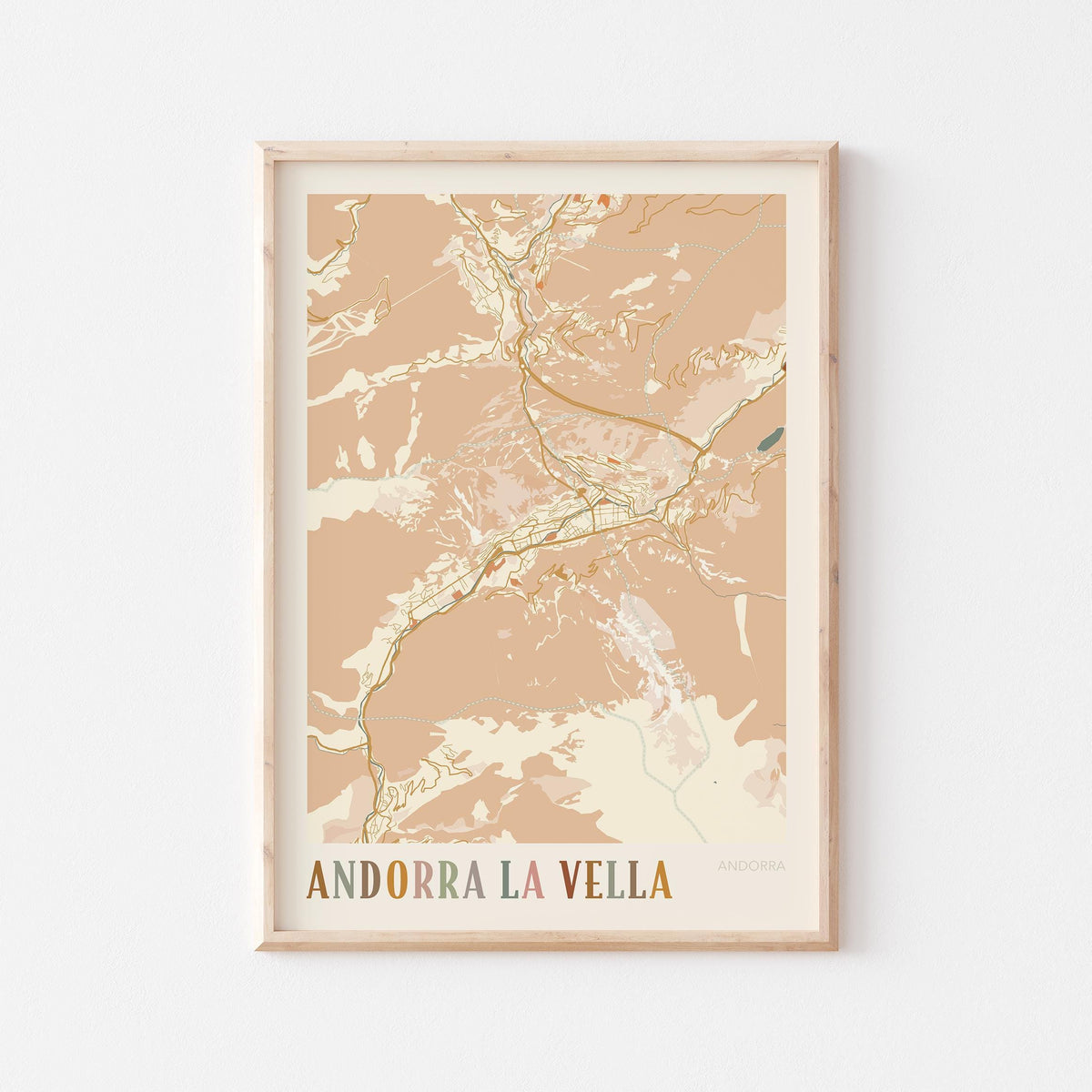 andorra la vella andorra map poster - image 1