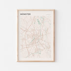 munster germany map poster - image 1