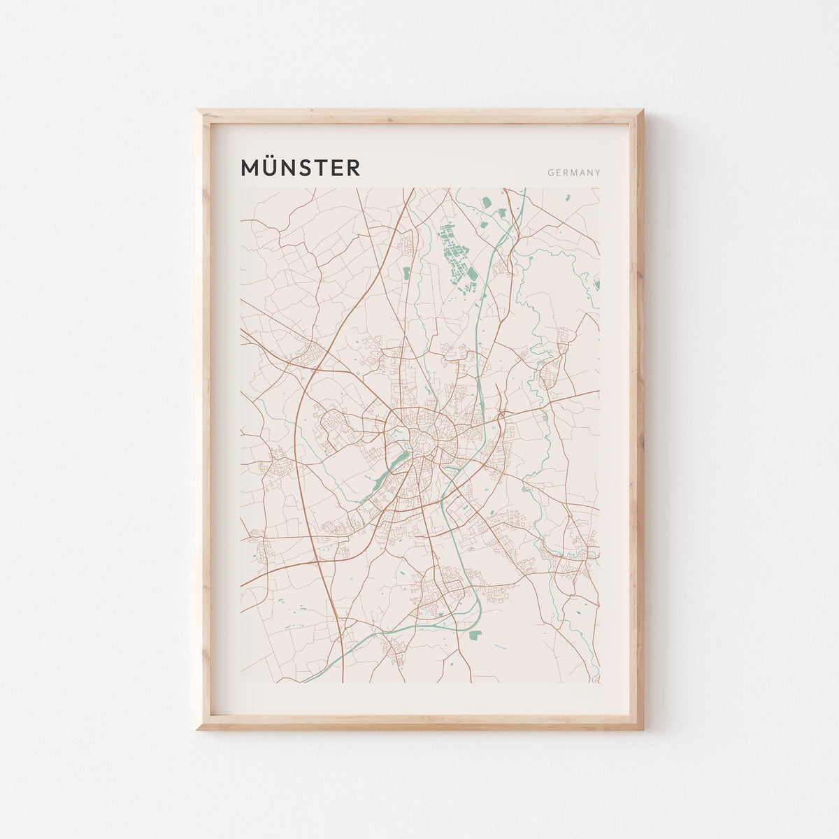 munster germany map poster - image 1