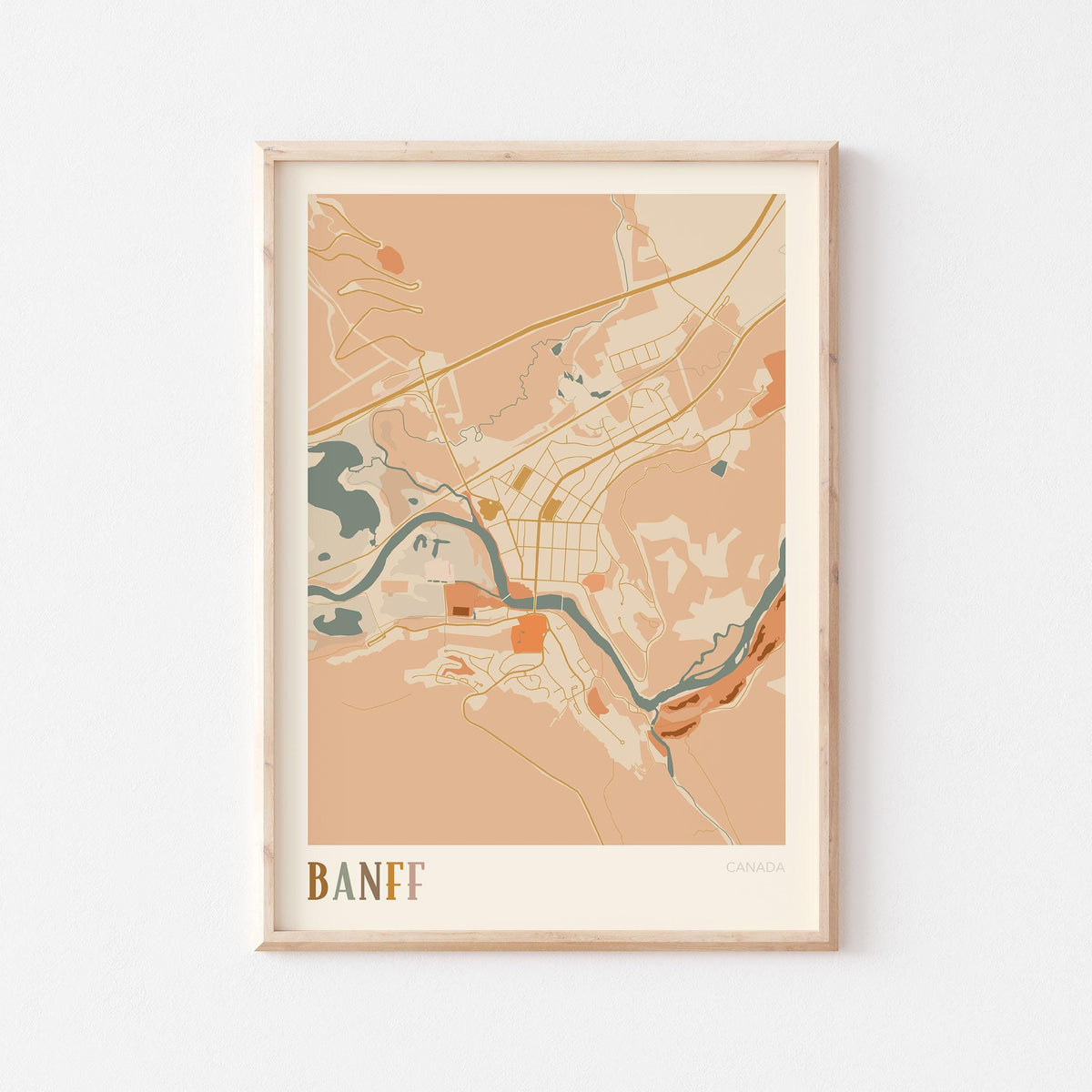 banff, alberta map poster - image 1