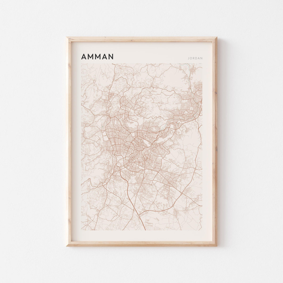 amman, jordan map poster - image 1