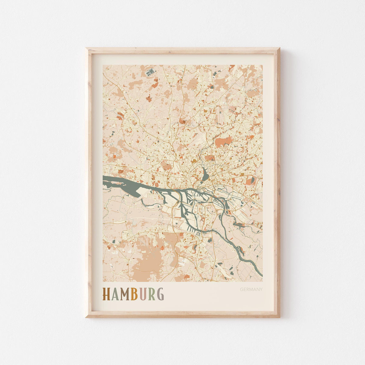 hamburg germany map poster - image 1