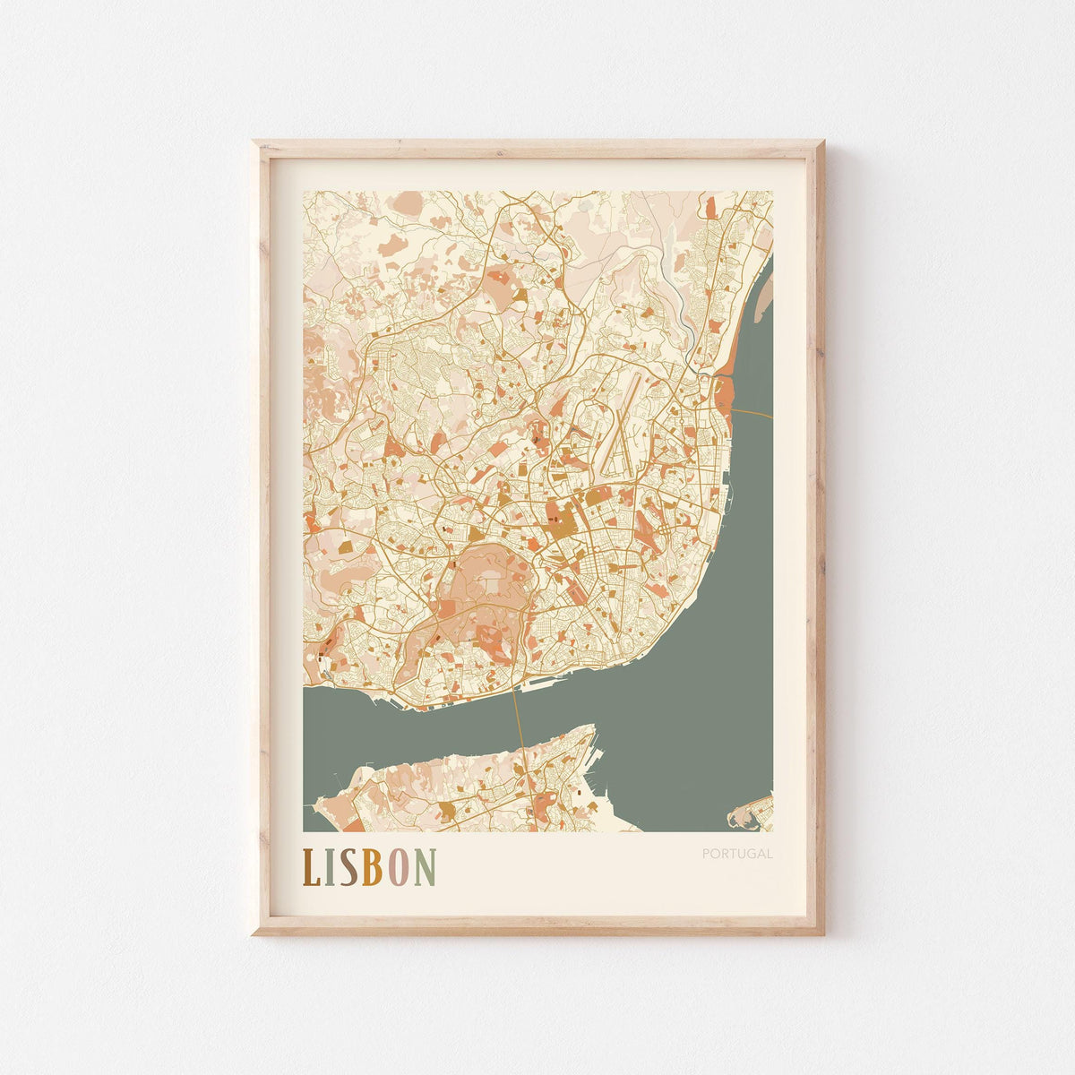 lisbon portugal map poster - image 1