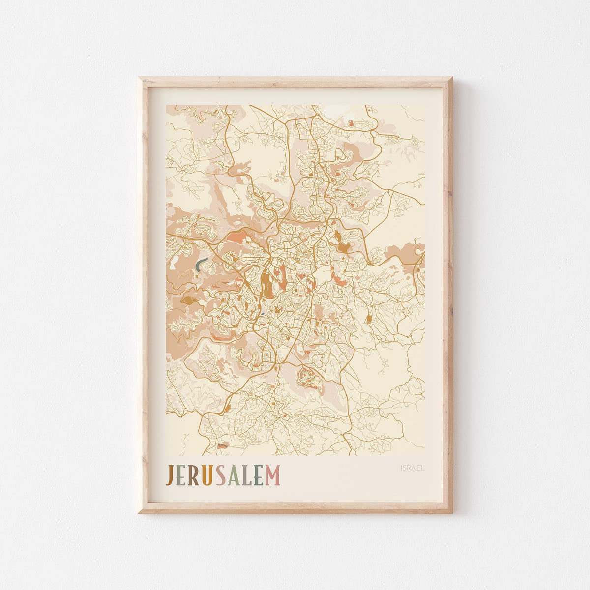 jerusalem, israel map poster - image 1