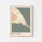 basseterre, saint kitts and nevis map poster - image 1