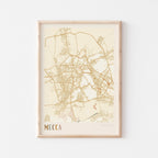 mecca, saudi arabia map poster - image 1