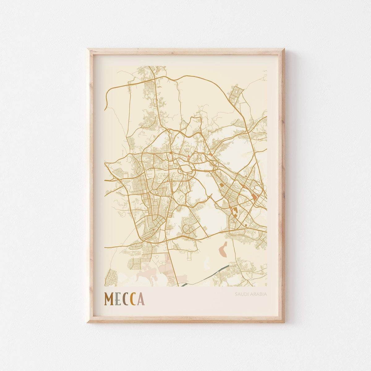 mecca, saudi arabia map poster - image 1