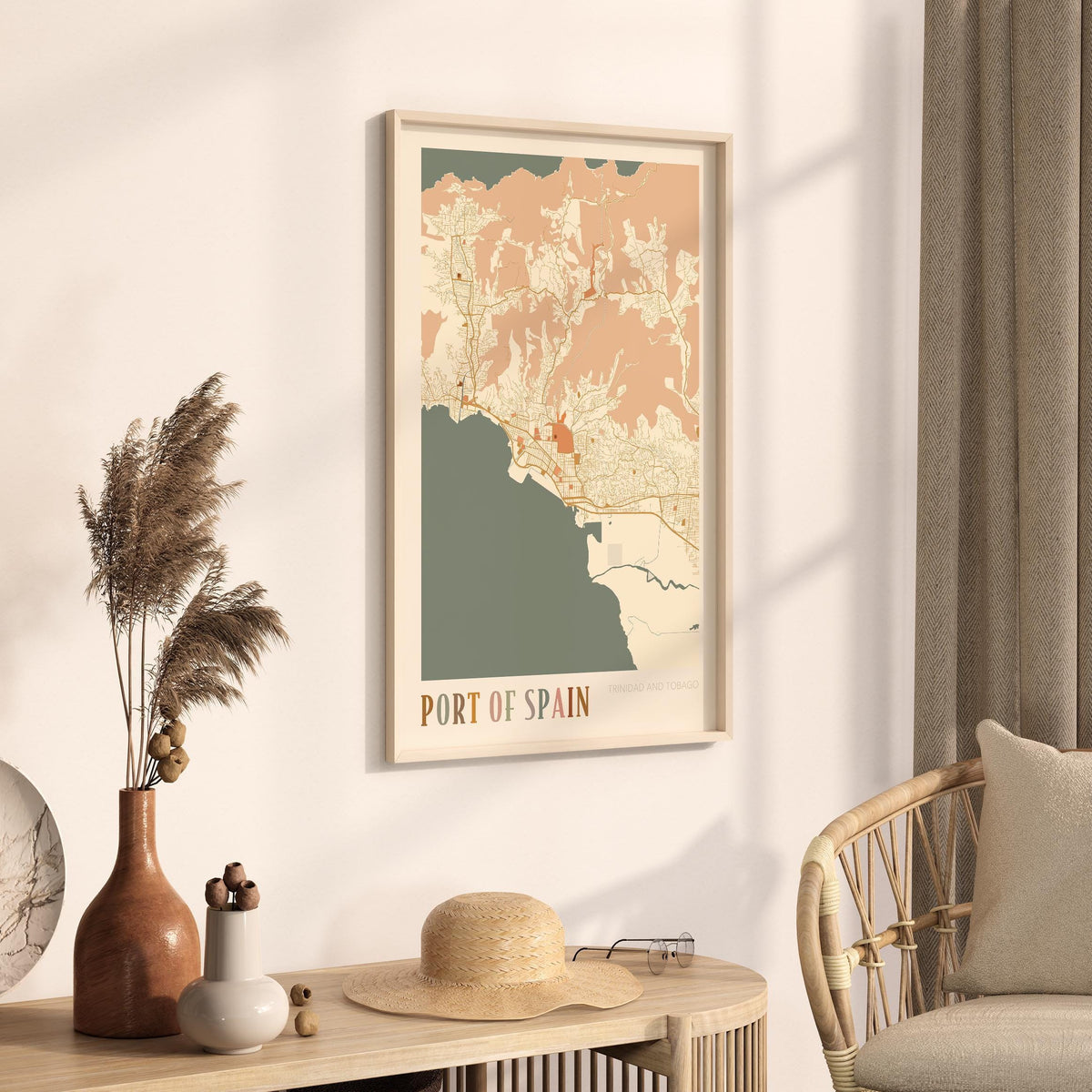 port of spain, trinidad and tobago map poster - image 2