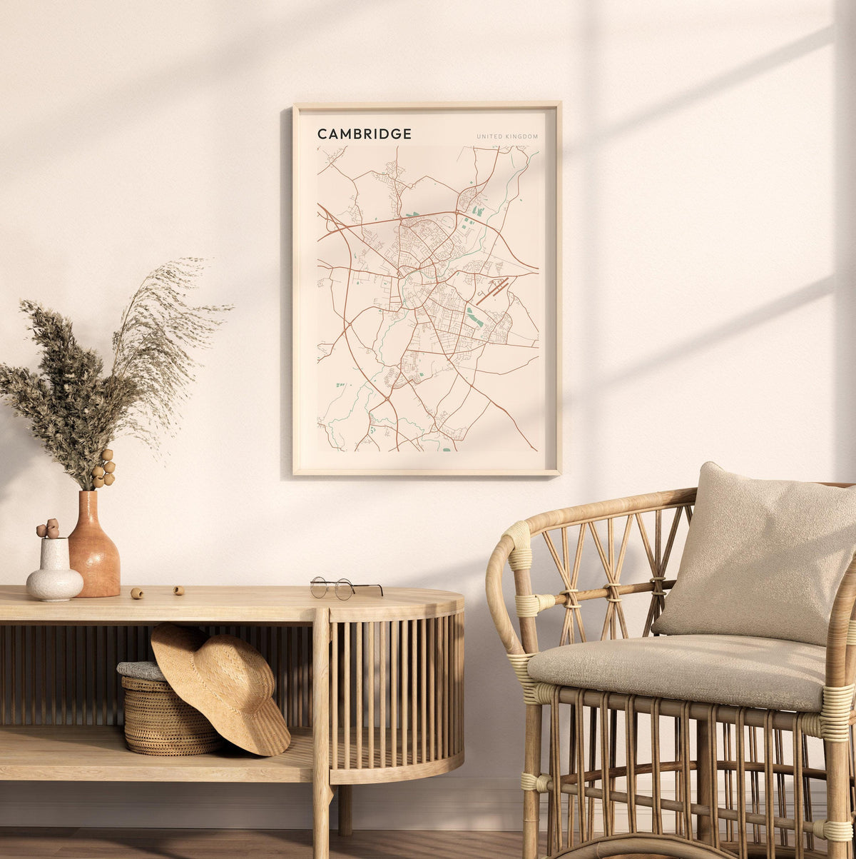 cambridge, united kingdom map poster - image 3