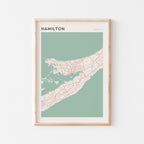 hamilton, bermuda map poster - image 1
