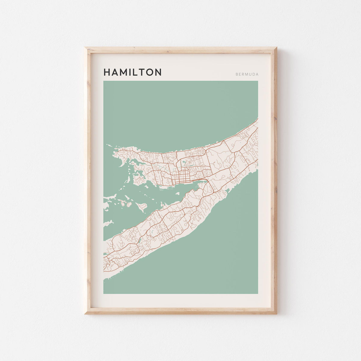 hamilton, bermuda map poster - image 1