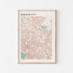 quezon city, philippines map poster - image 1