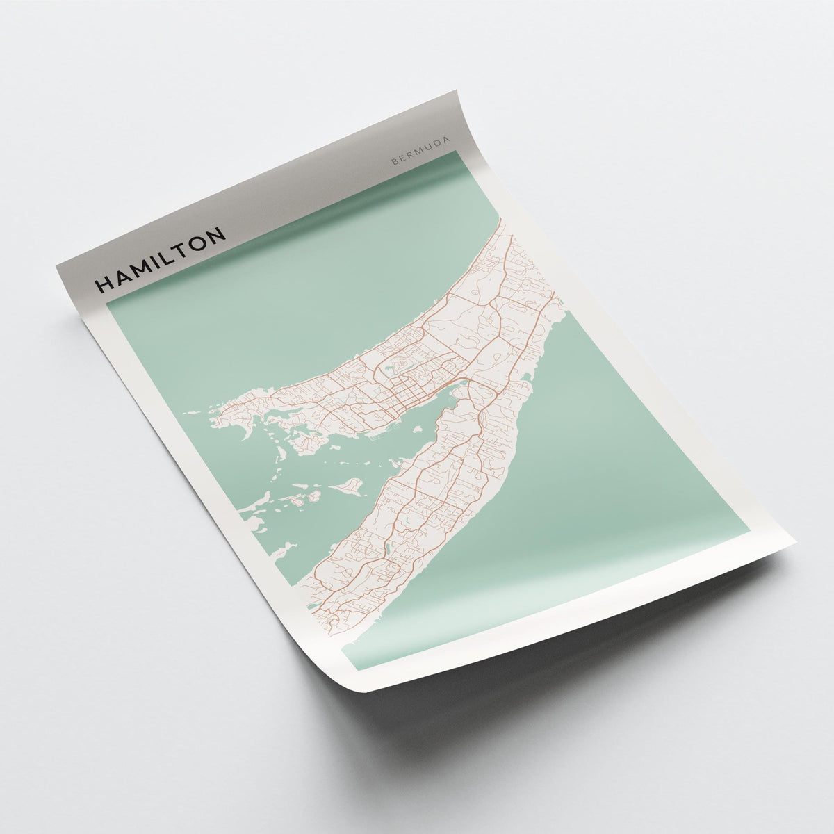 hamilton, bermuda map poster - image 4