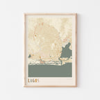 lagos, nigeria map poster - image 1