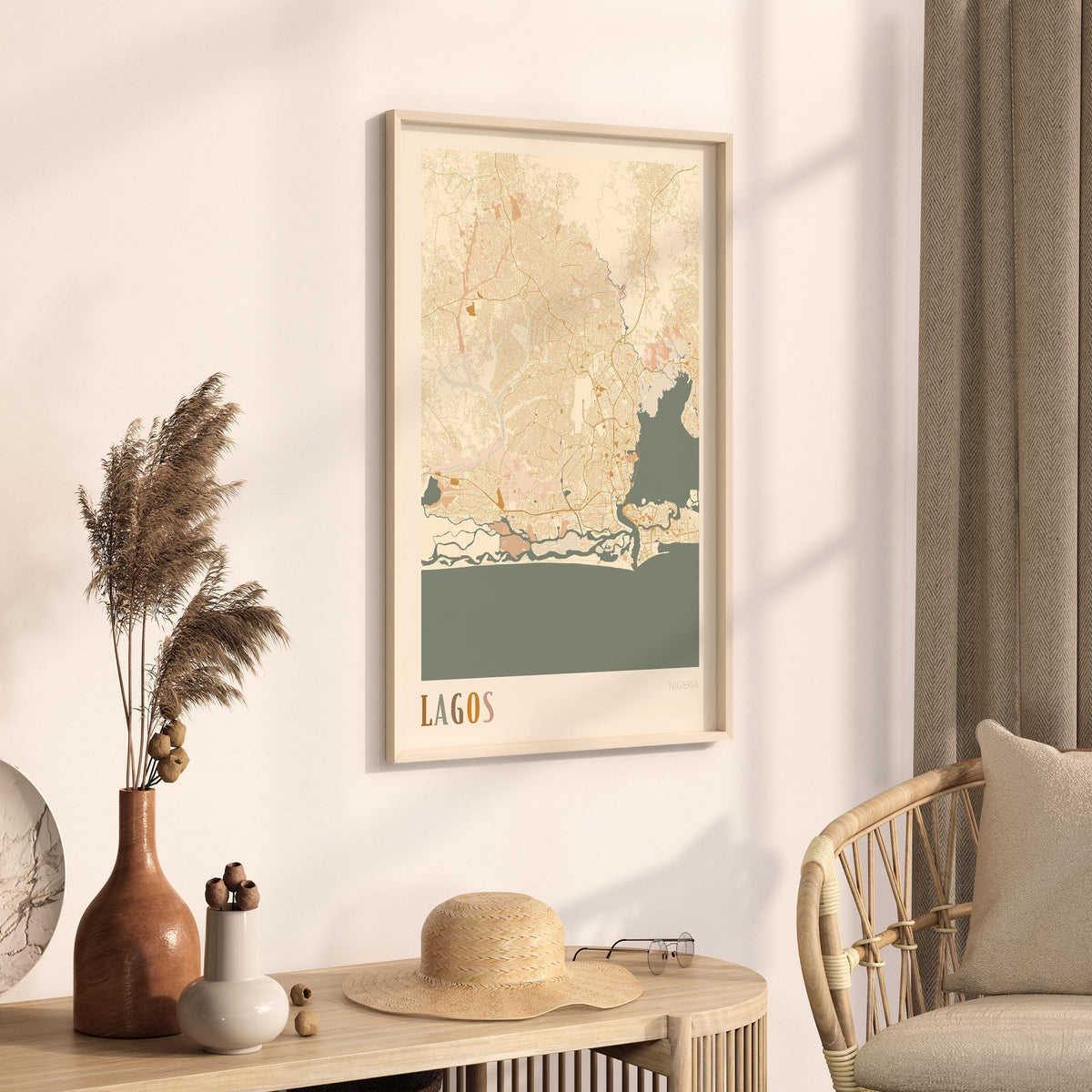 lagos, nigeria map poster - image 2