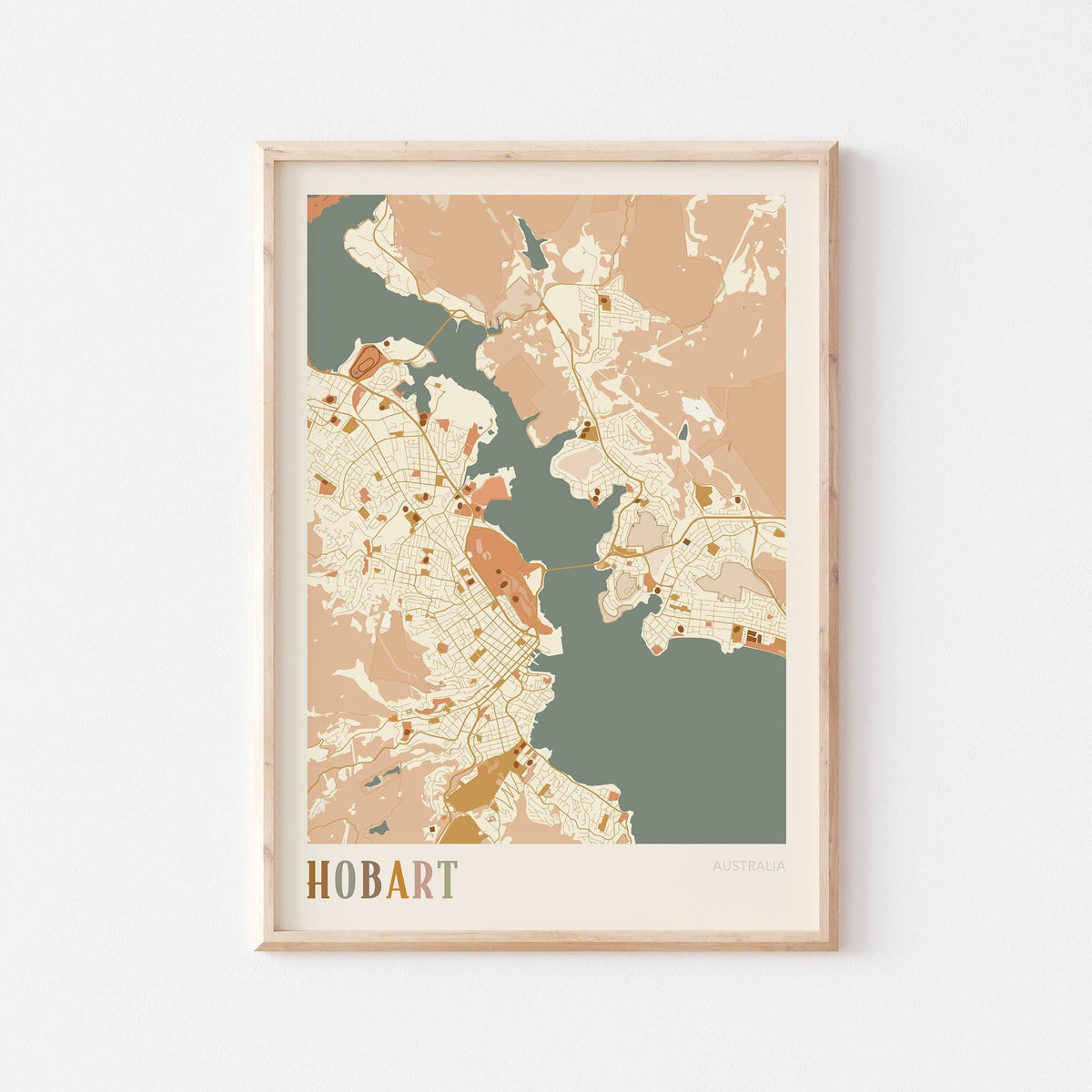 hobart, australia map poster - image 1