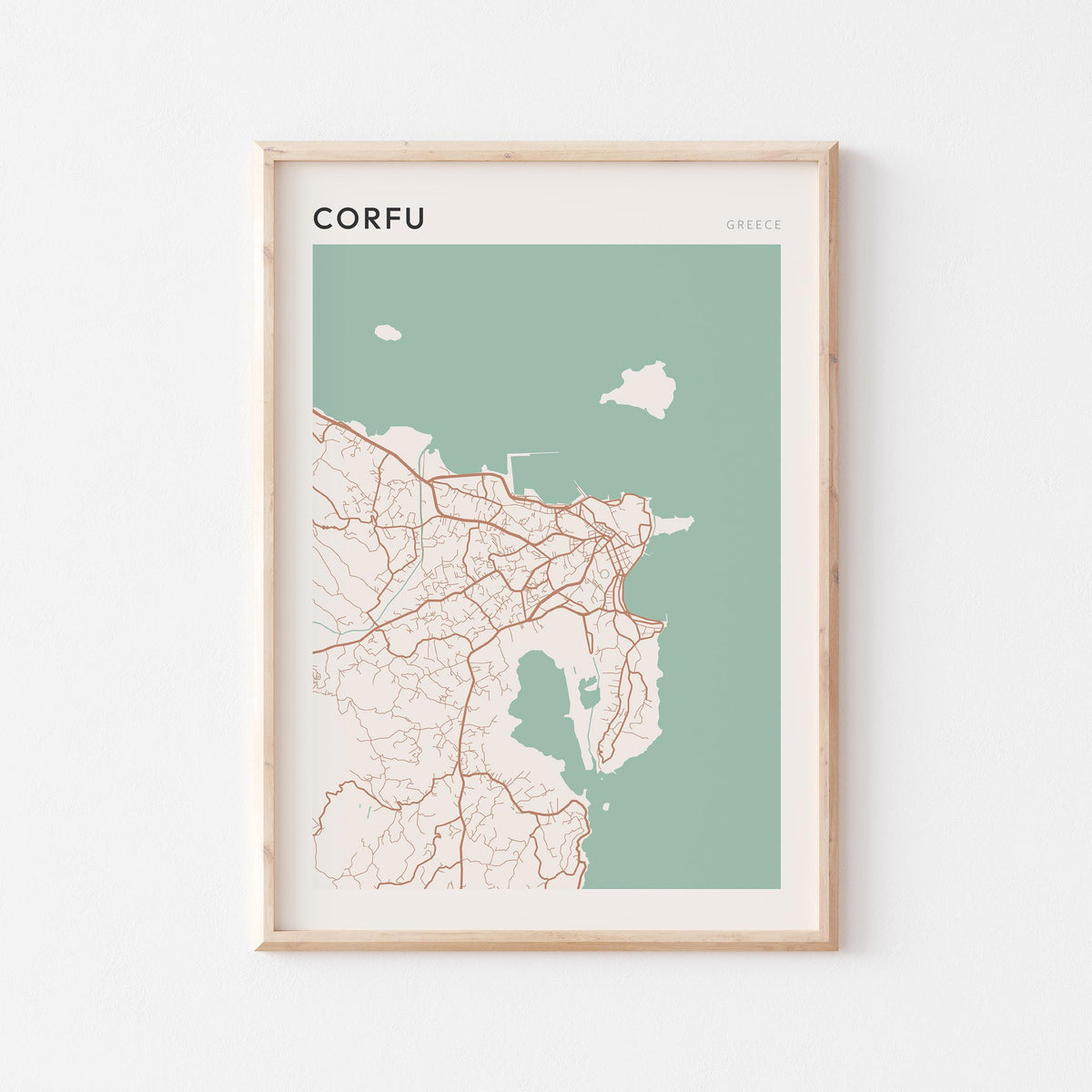 corfu greece map poster - image 1