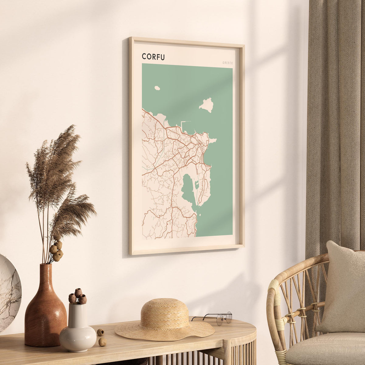 corfu greece map poster - image 2