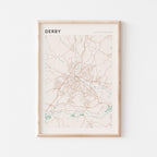 derby, united kingdom map poster - image 1