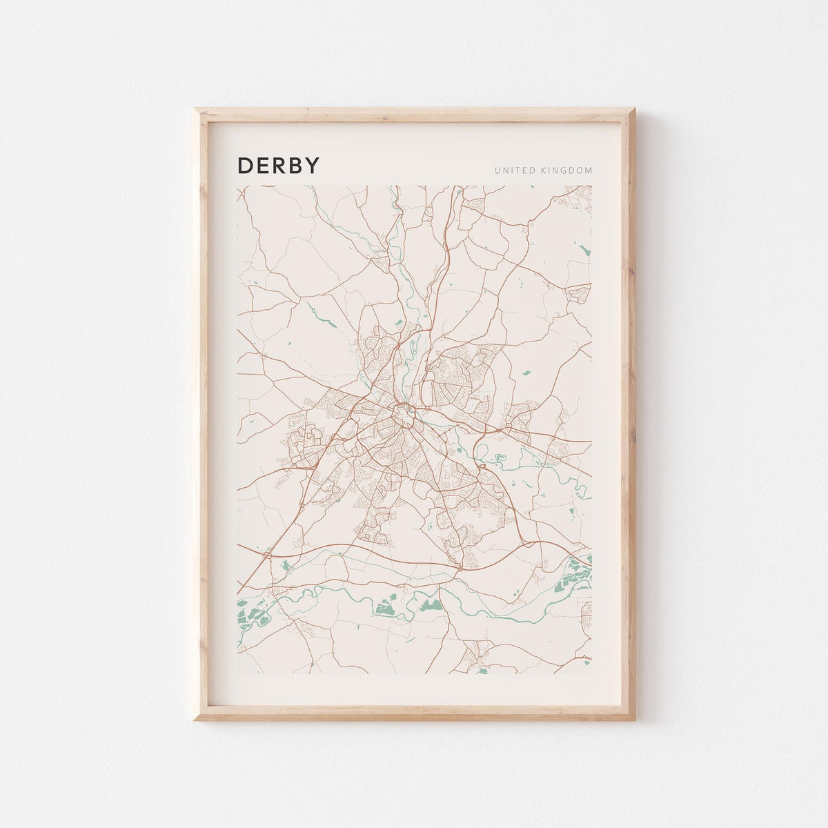 derby, united kingdom map poster - image 1