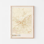 damascus, syria map poster - image 1