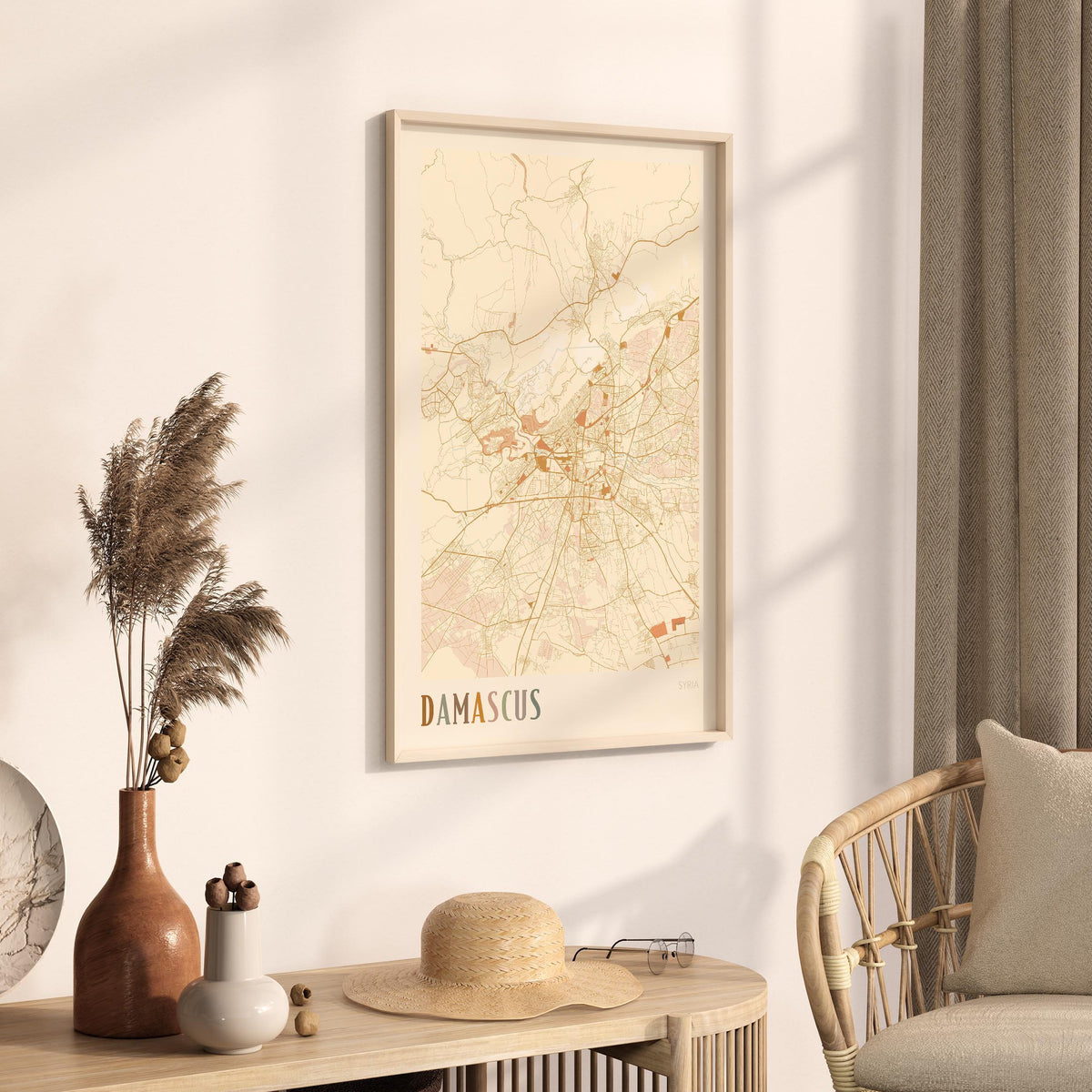 damascus, syria map poster - image 2