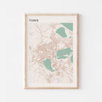 tunis, tunisia map poster - image 1