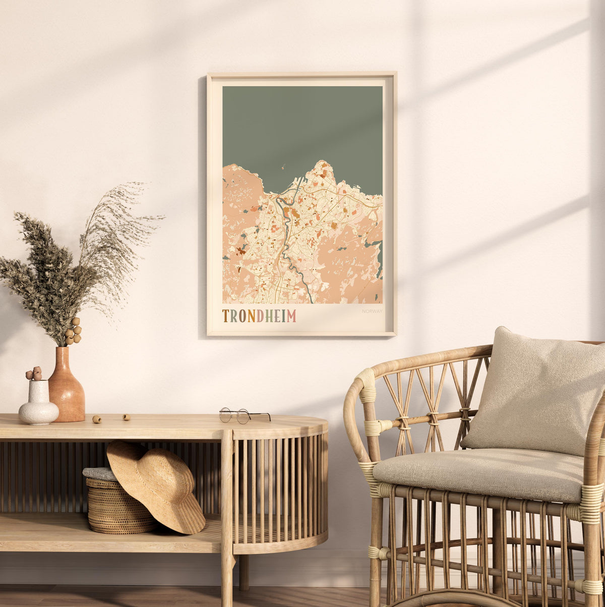 trondheim norway map poster - image 3