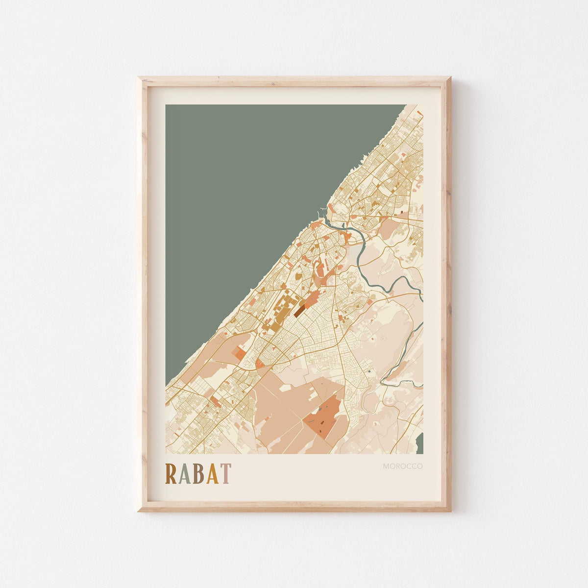 rabat, morocco map poster - image 1