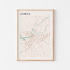 limerick ireland map poster - image 1