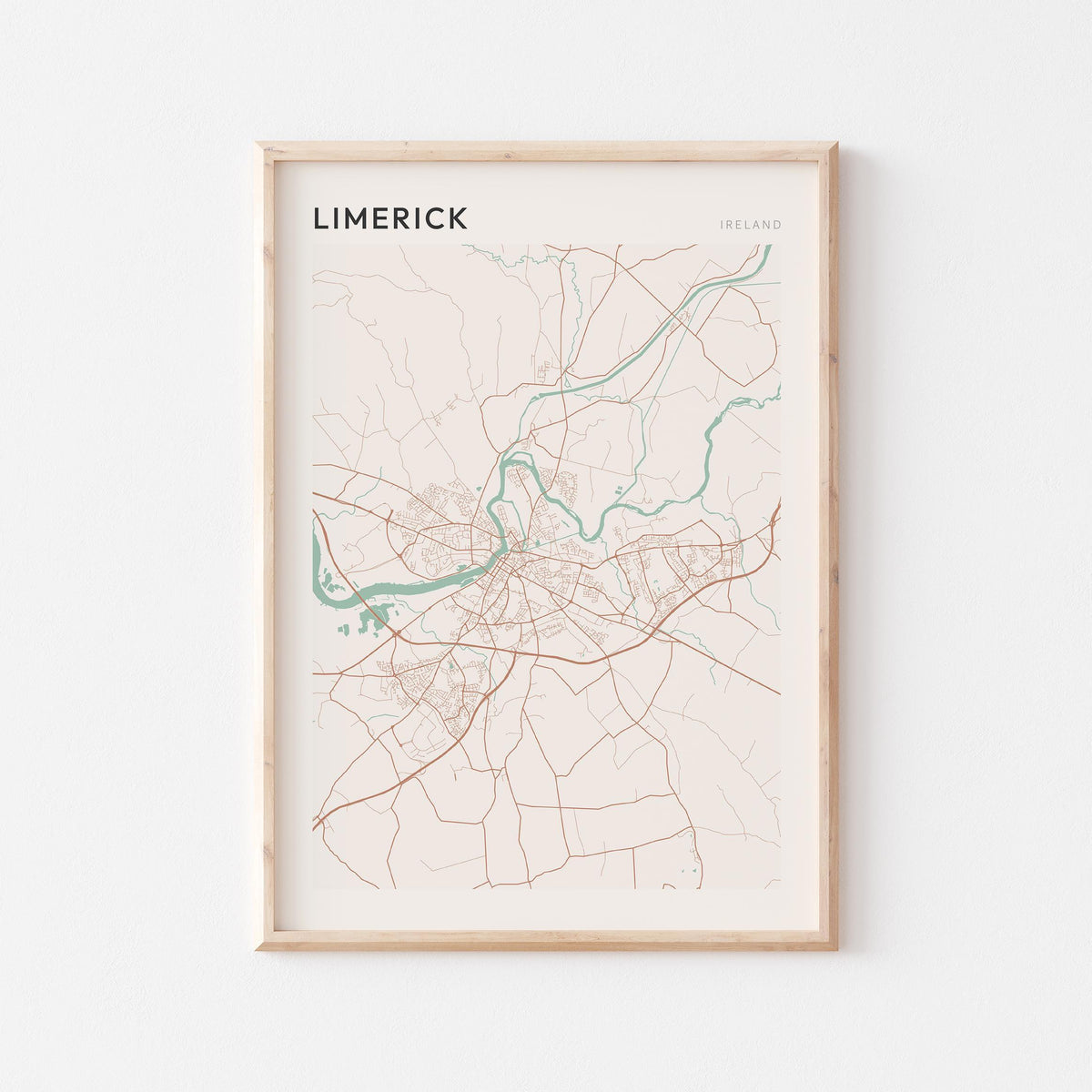 limerick ireland map poster - image 1