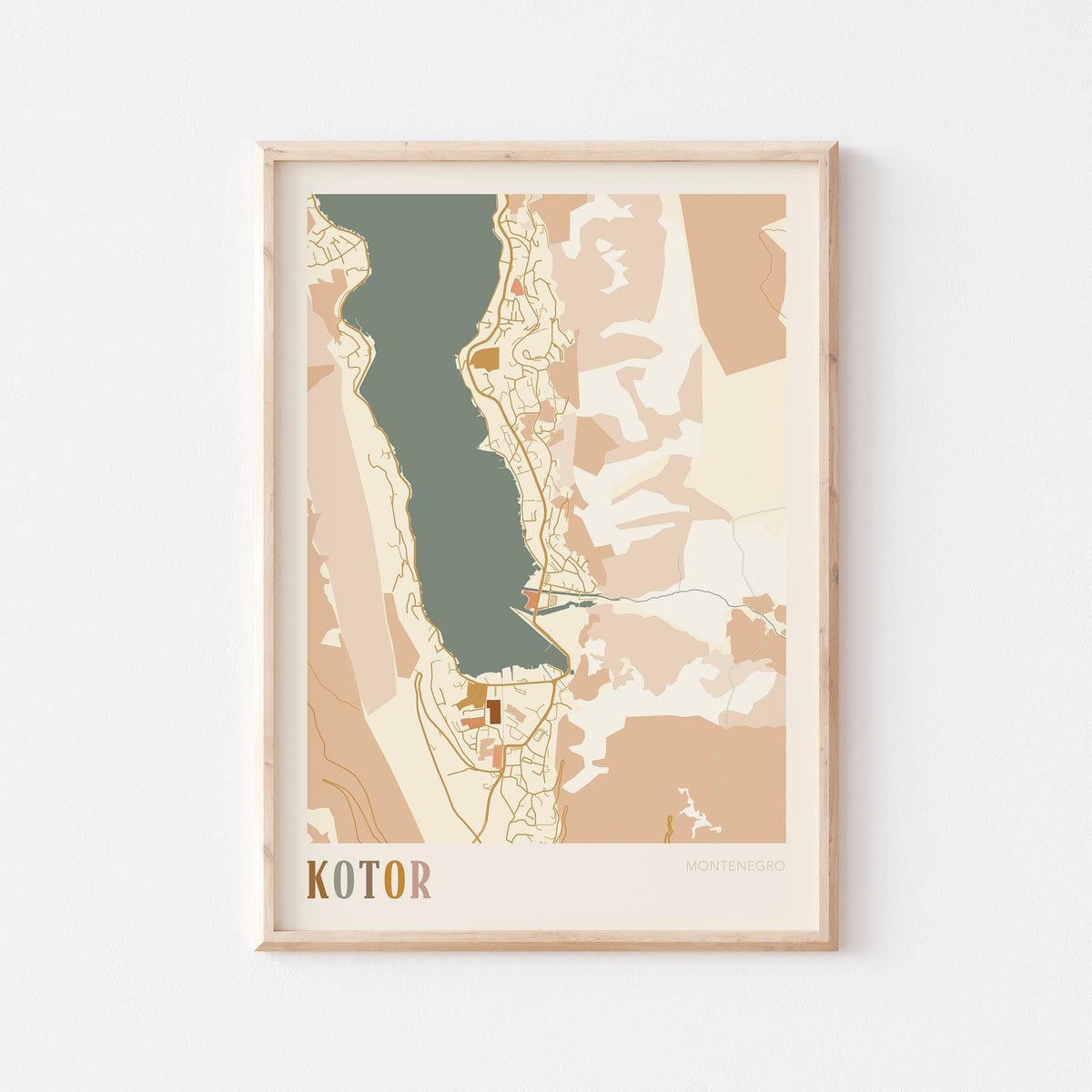 kotor montenegro map poster - image 1