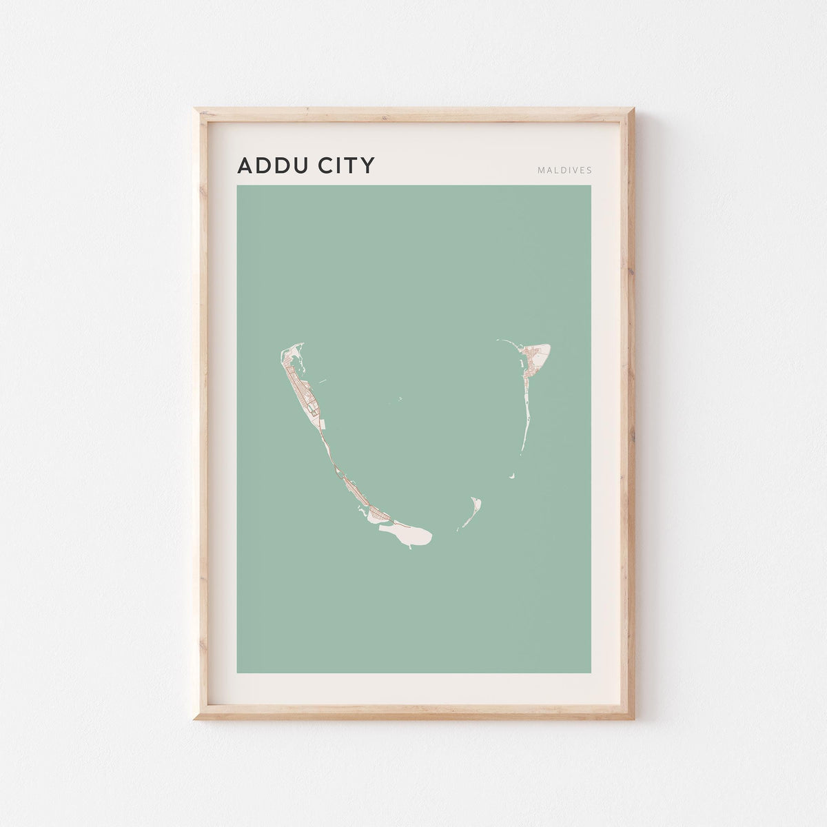 addu city, maldives map poster - image 1