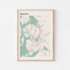 bergen norway map poster - image 1