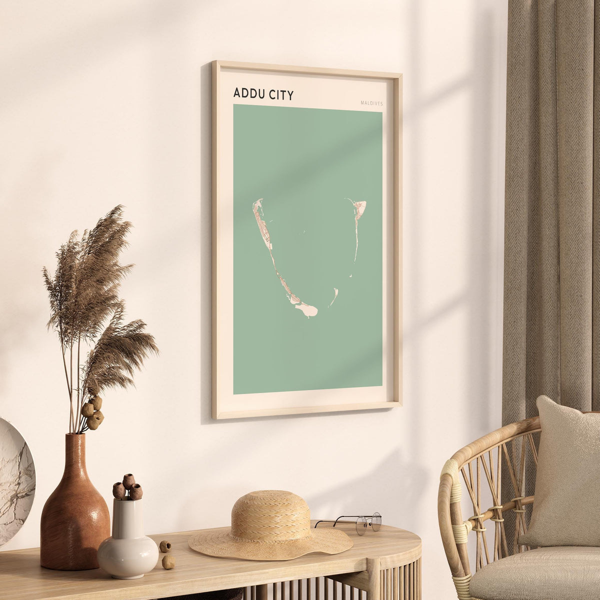 addu city, maldives map poster - image 2