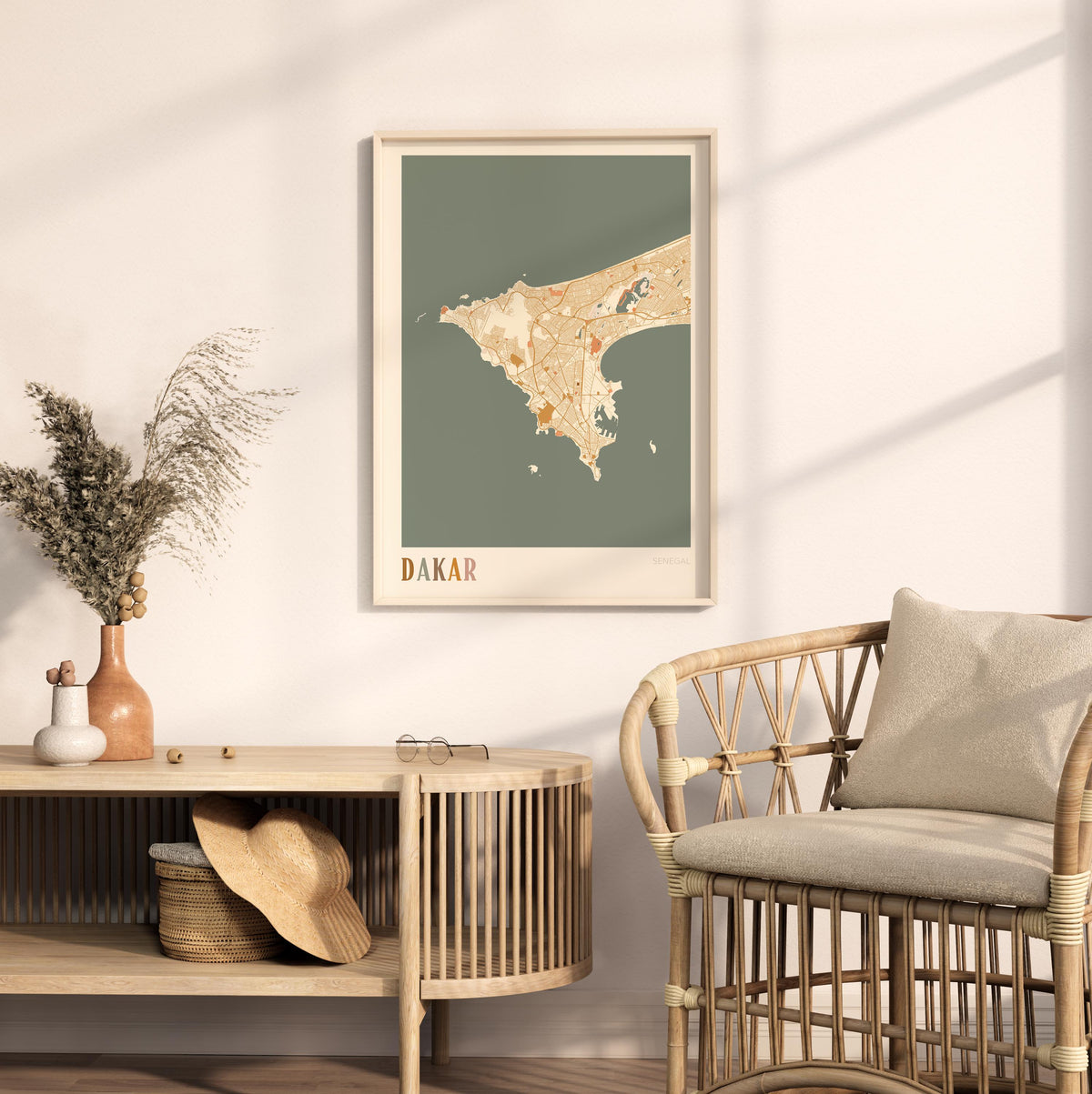 dakar, senegal map poster - image 3