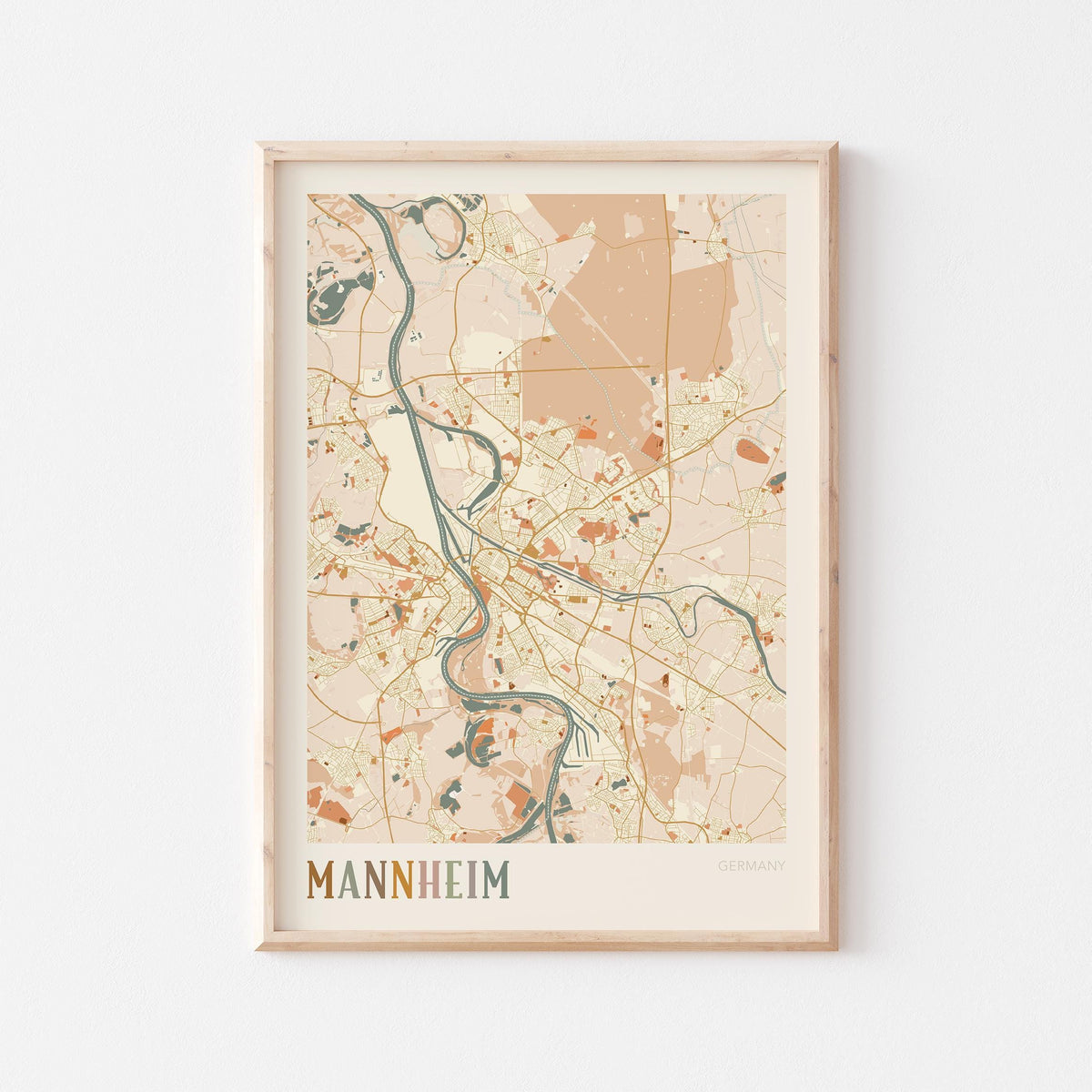mannheim germany map poster - image 1