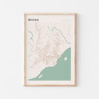 bissau, guinea-bissau map poster - image 1