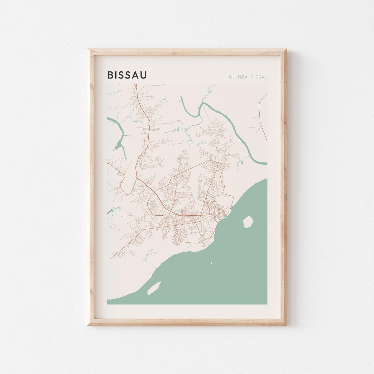 bissau, guinea-bissau map poster - image 1
