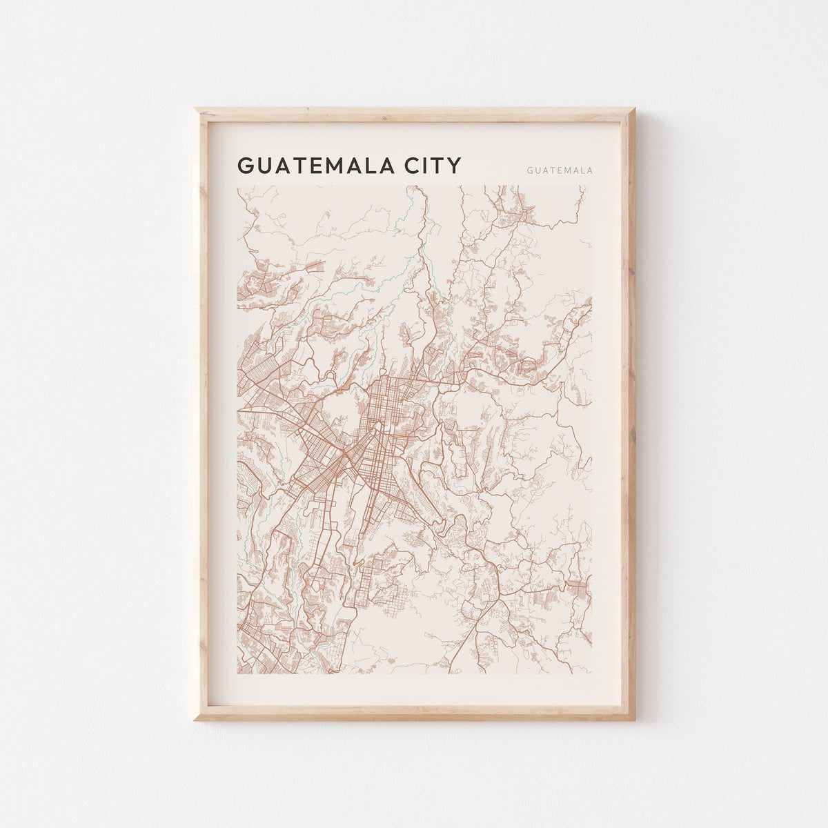 guatemala city, guatemala map poster - image 1
