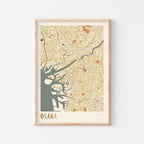 osaka, japan map poster - image 1