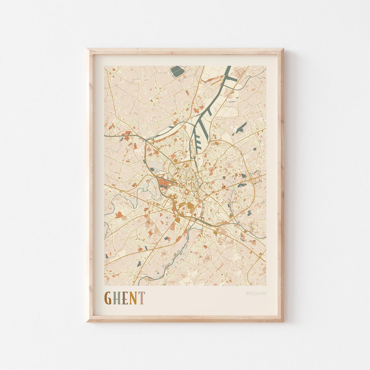 ghent belgium map poster - image 1
