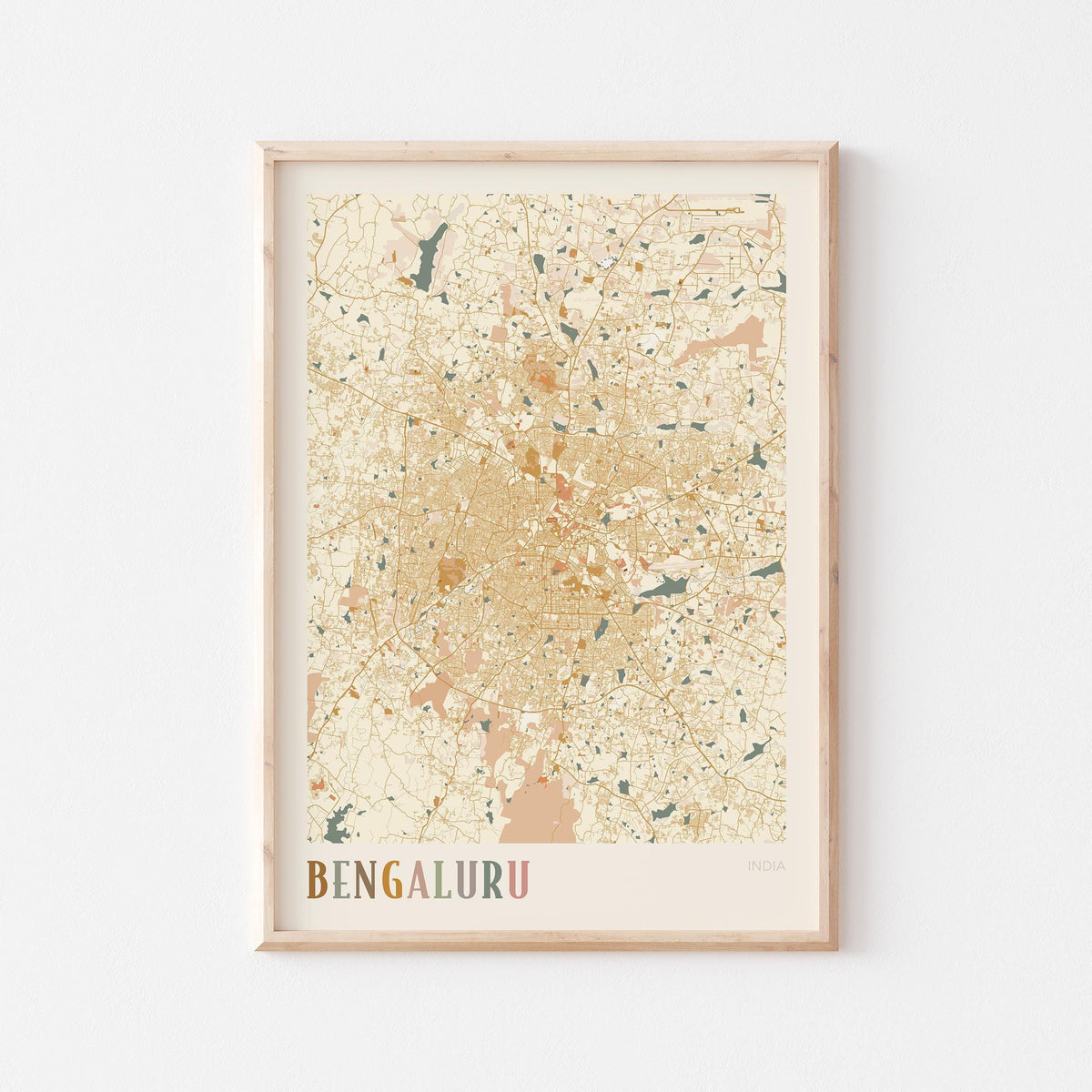 bengaluru, india map poster - image 1