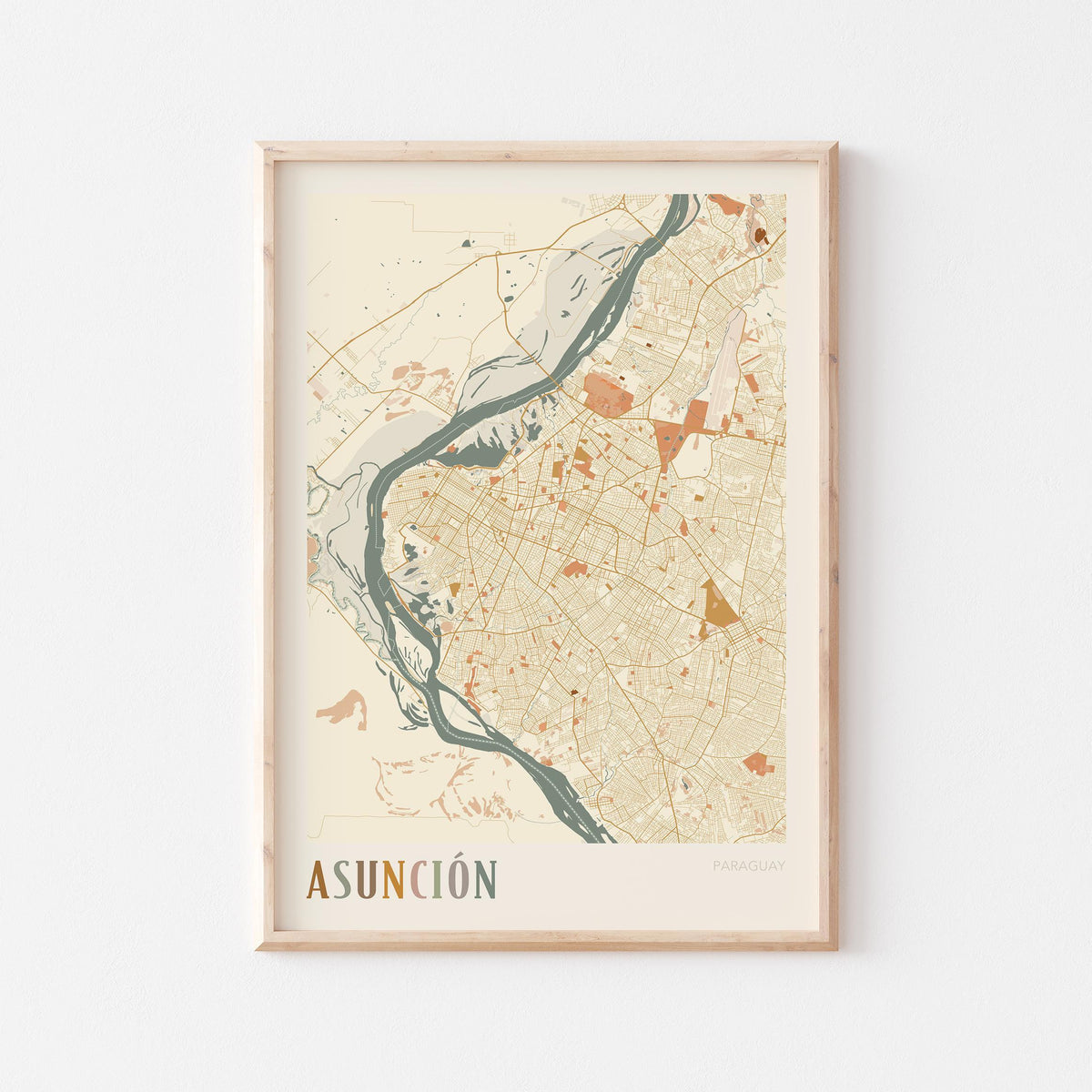 asuncion, paraguay map poster - image 1