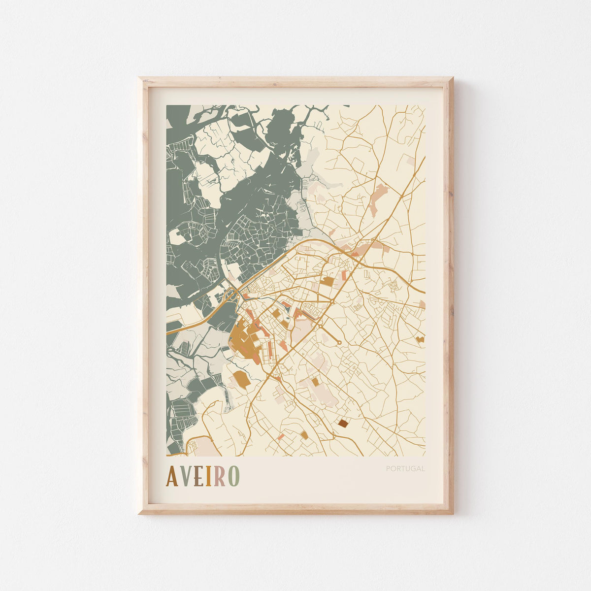 aveiro portugal map poster - image 1