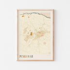 peshawar, pakistan map poster - image 1
