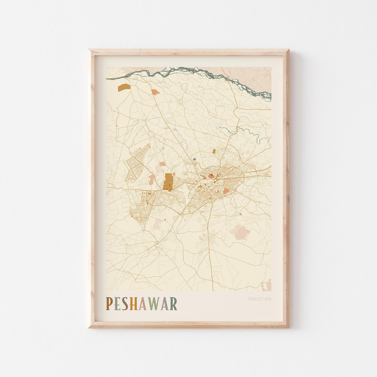 peshawar, pakistan map poster - image 1
