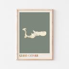 grand cayman, cayman islands map poster - image 1