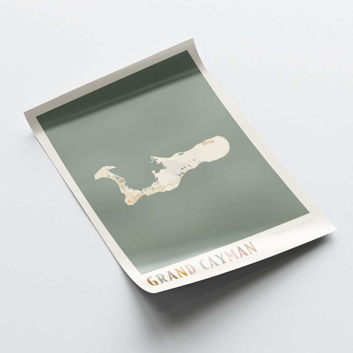 grand cayman, cayman islands map poster - image 4